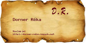 Dorner Réka névjegykártya